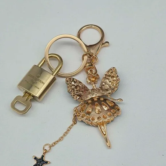 100% Auth Louis Vuitton Lock & Key with unbranded Bagcharm, Keycharm, Keychain - Picture 3 of 8